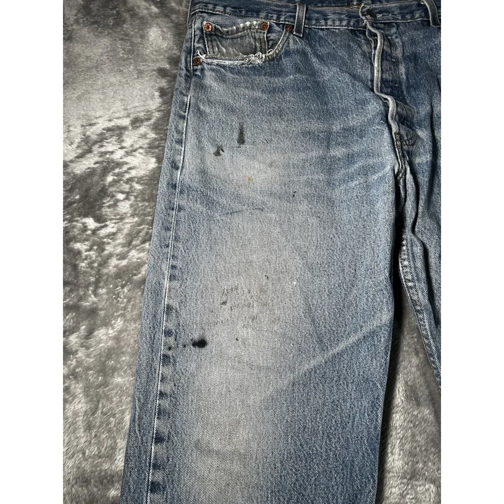 Levi's 501 Jeans Men Size 40x29 Blue Denim Button Fly Workwear